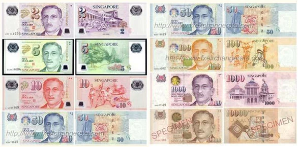Singapore dollar banknotes from the Portrait series