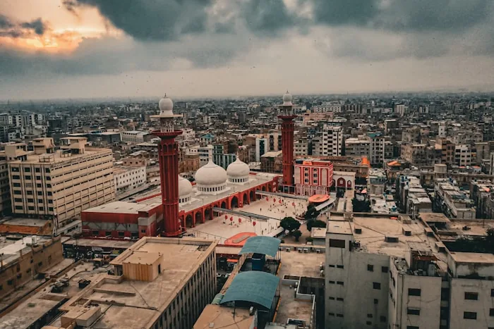 The Karachi skyline at dusk