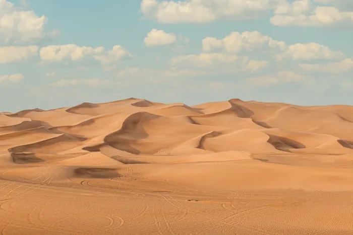 Sand dunes in the desert of the United Arab Emirates